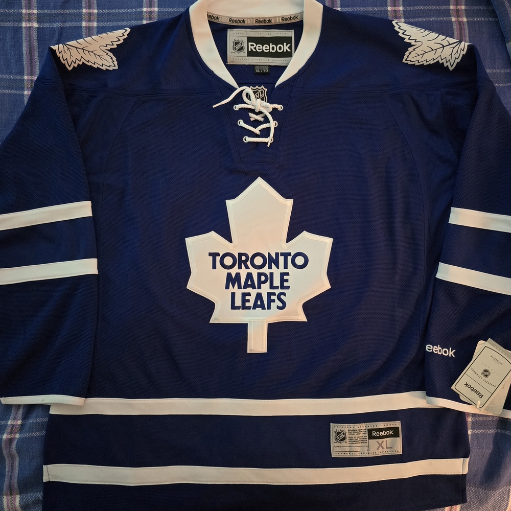 Reebok Blue and White Hockey Jersey